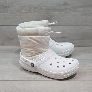 Crocs Women High Top White Clog Boots Shoes Sz 7